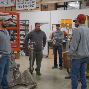 Our tech team before a days work at Westerhouse Heating and Cooling, Eudora, KS
